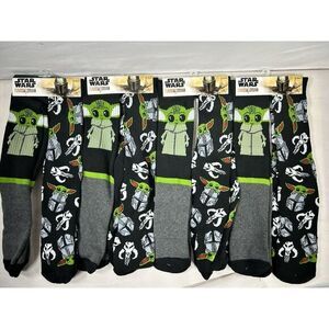 Lot Of 4 Star Wars The Mandalorian Baby Yoda Crew Socks 2 Pair Each‎ Adult